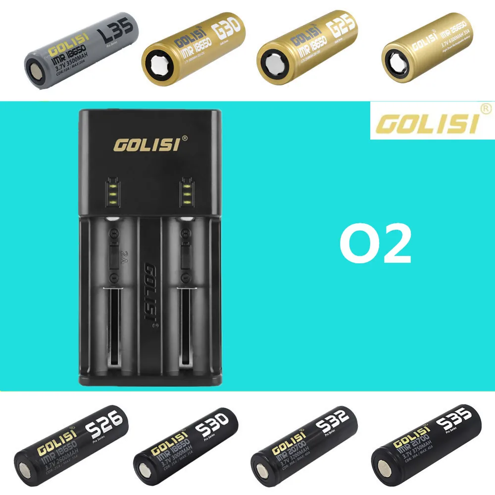 GOLISI O2 O4 интеллектуальное зарядное устройство для аккумулятора функция Ni-MH Li-Ion NI-CD