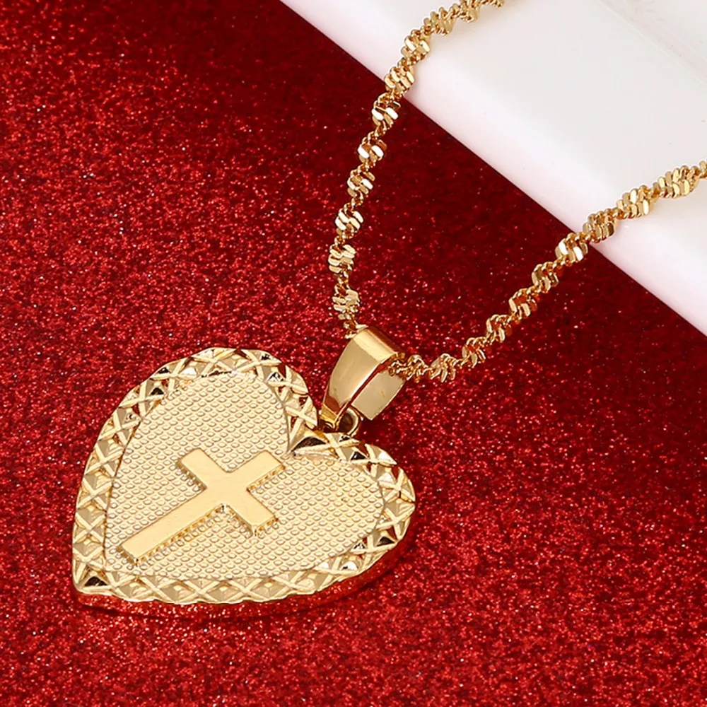 Jesus Heart Necklace for Women Girl Christian Heart Pendant Religion