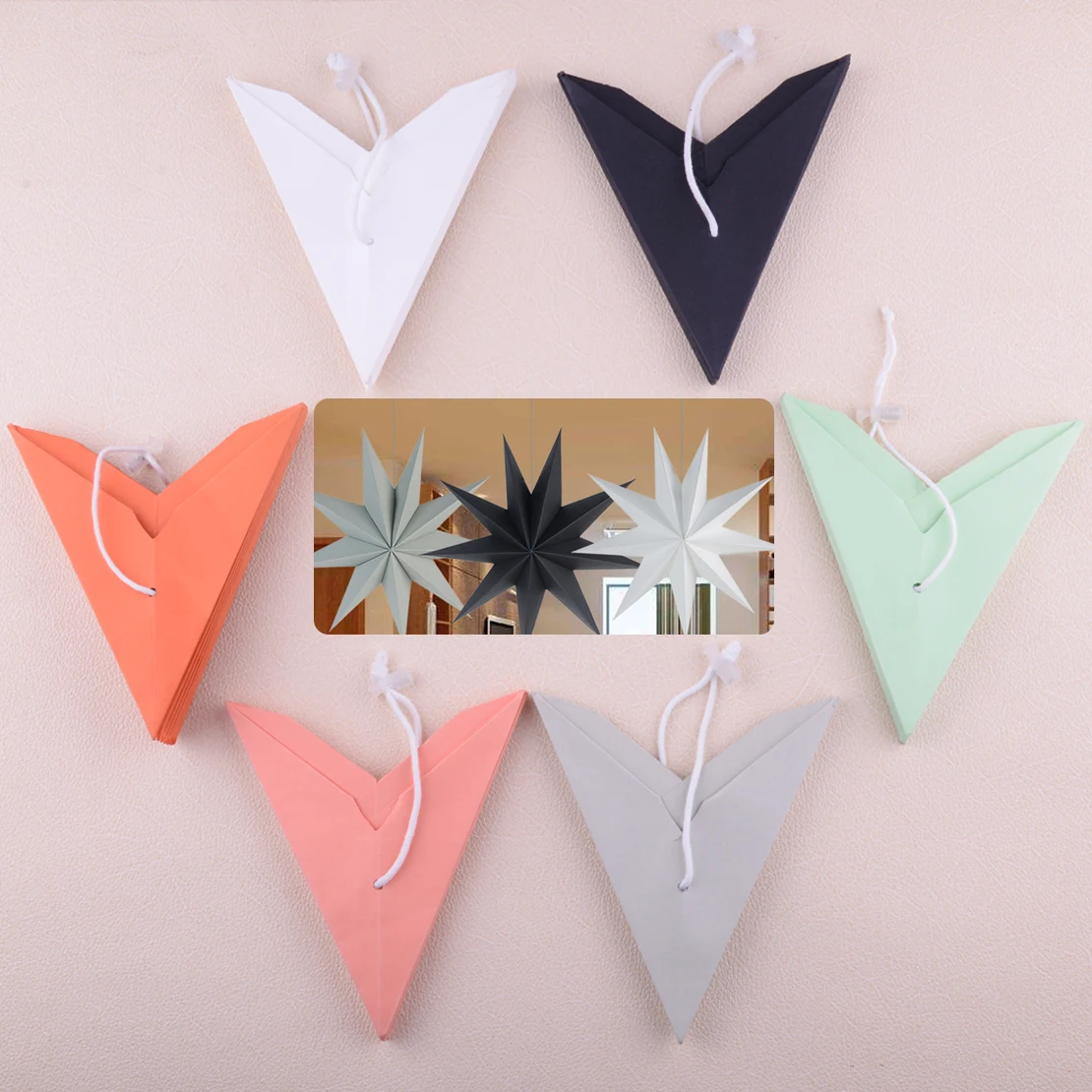 3d Paper 9 Point Star Christmas Halloween Wedding Party