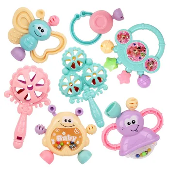

Colorful Montessori Toys Teething Kids Educational Crib Mobiles Baby Teether Toy for Girls Waldorf Rattle Toy