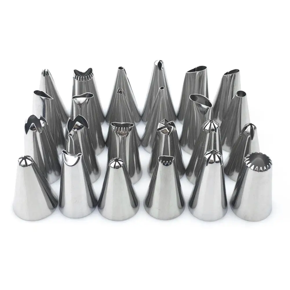 

24pcs Confectionery Packing DIY Stainless Steel Icing Piping Nozzles Pastry Tips Fondant Cup Cake Baking Cake decorator Freeship