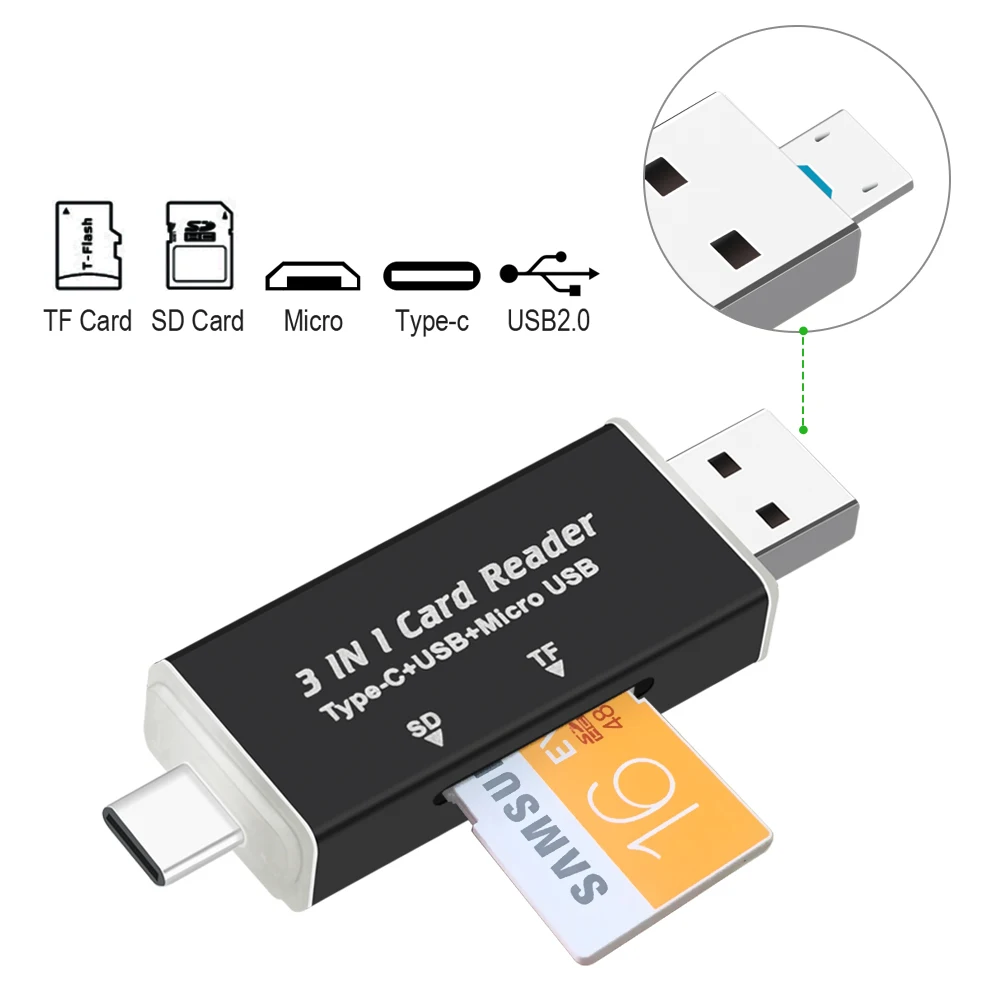 5 в 1 USB-C док-станция USB C USB 3,1 Тип C концентратор с кард-ридер USB3.0 Multi сплитер для Macbook Pro/Air Тип-c OTG комбо