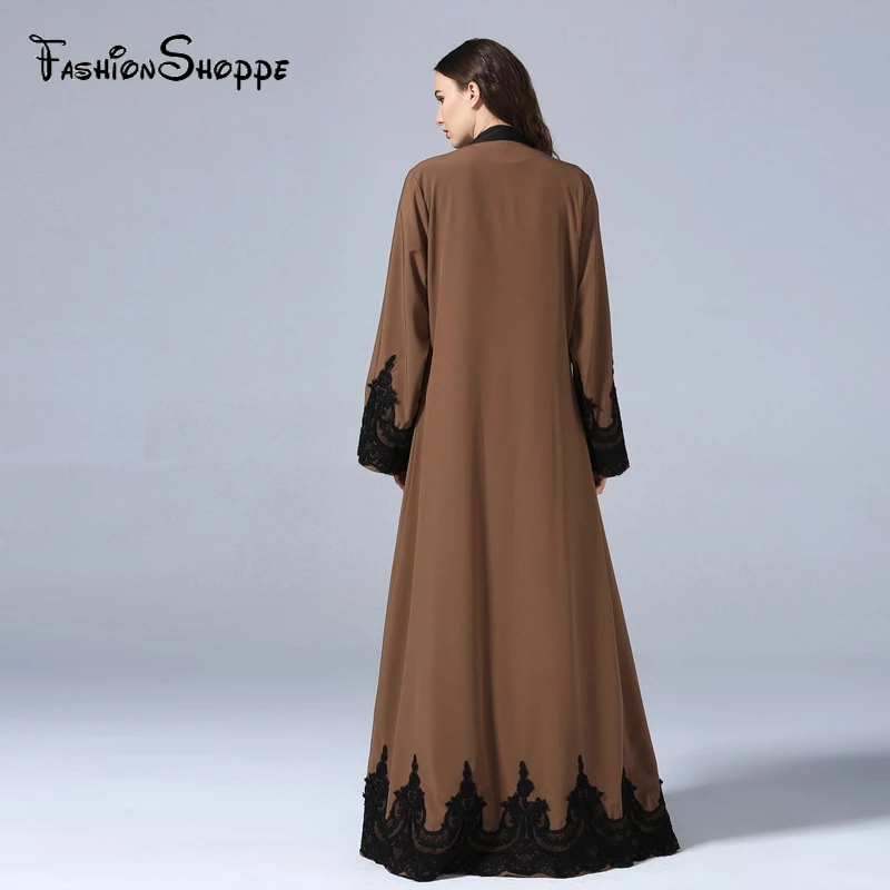 Мусульманское арабское Открытое платье кружевной кардиган Jubah длинный халат