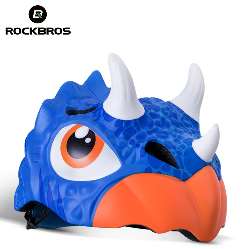 

ROCKBROS Child Bike Helmets PC + EPS Cartoon Dinosaur Cycling Riding Skating Children's Helmets Breathable Safety Bicycle Helmet