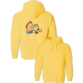 

Funny Tintin And Snowy Interesting Origins Character Hoodies Women's Men's Sweatshirts Cotton Hoody Jackets Hip Hop Pullovers