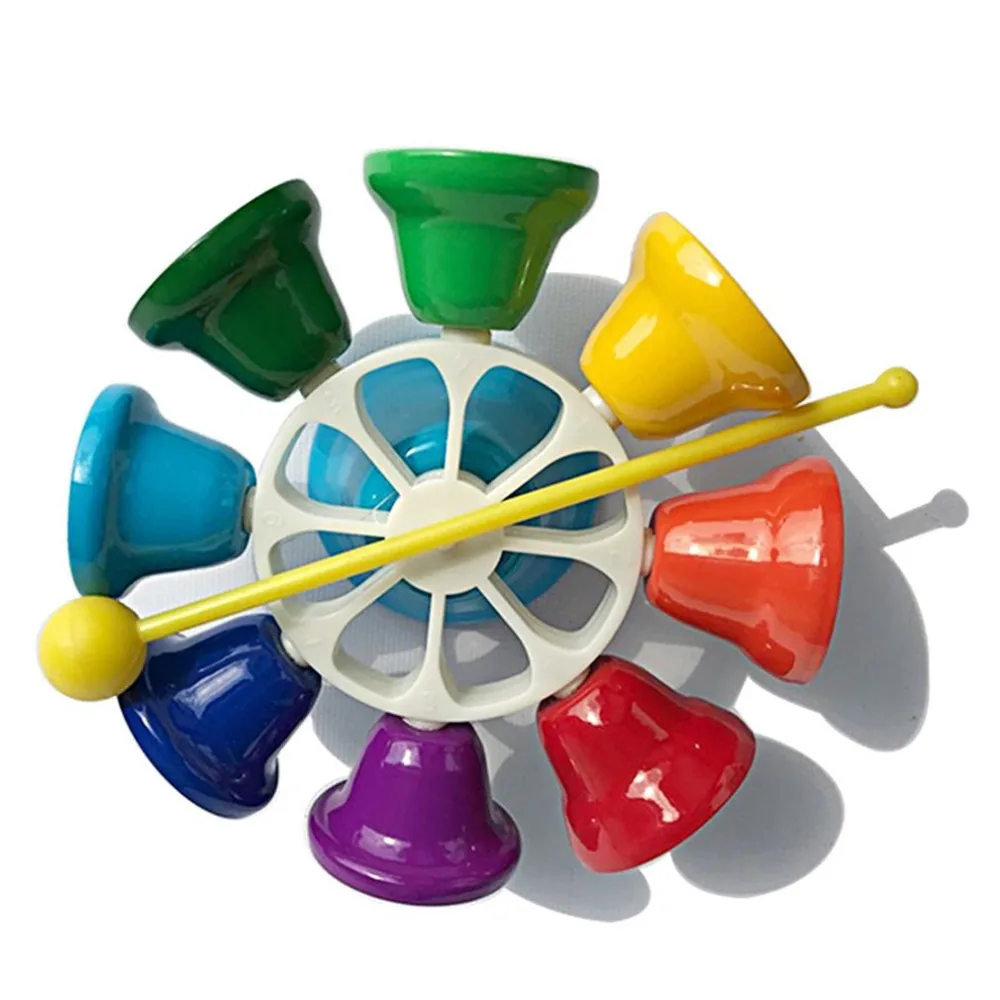 

Children Percussion Instrument Mini Rotary Bell Children Color 8 Tone Bell Early Childhood Teaching Instrument