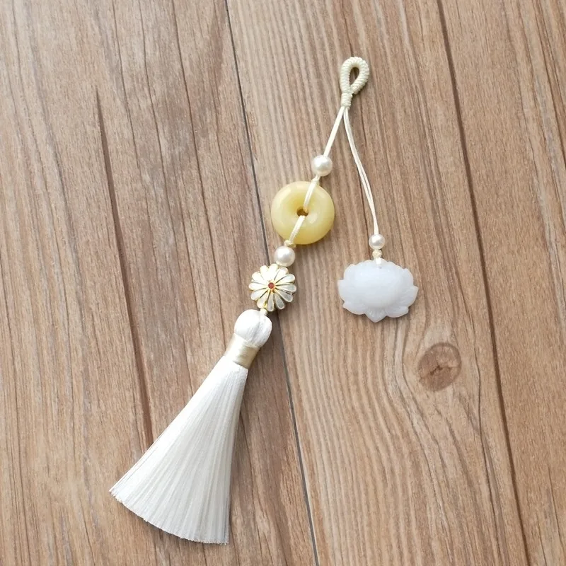 Rice white Cheongsam нажимная внутренняя висячая брошь достойна того, чтобы играть роль классического Cheongsam внутренняя пряжка, кисточка hanfu аксессуары - Окраска металла: Rice white
