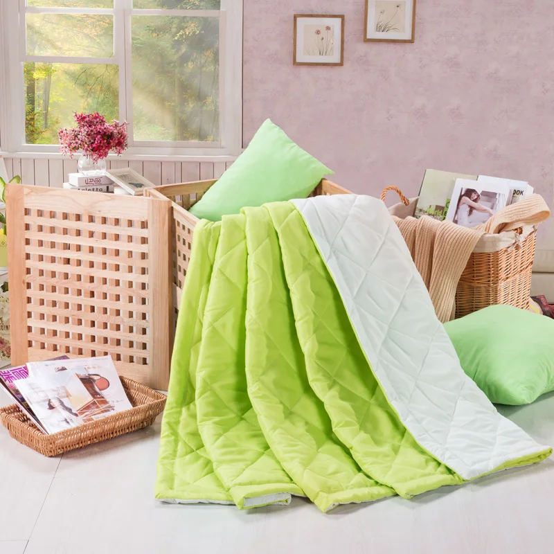 

Solid pink green Summer Quilt Bedspread Blanket Comforter Bed Cover Quilting Home Textile Star Comforter