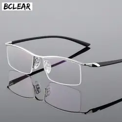 BCLEAR половина обод сплава близорукость очки для мужчин рецепт оптические рамки гибкие TR-90 храм мужской 6 цветов