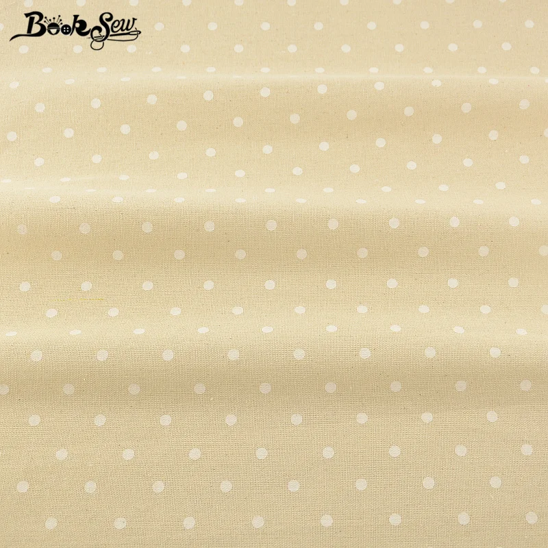

Booksew Cotton Linen Fabric White Dots Design Home Textile Sewing Material Tissu Bag Table Cloth Curtain Pillow Decoration