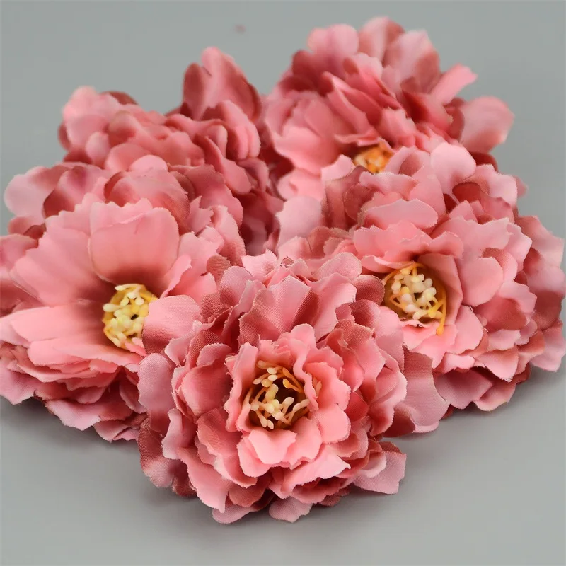 30pcs 6cm European Artificial Carnation Flower Head For Wedding Home Decoration DIY  Corsage Wreath Fall Vivid Fake Silk Flowers