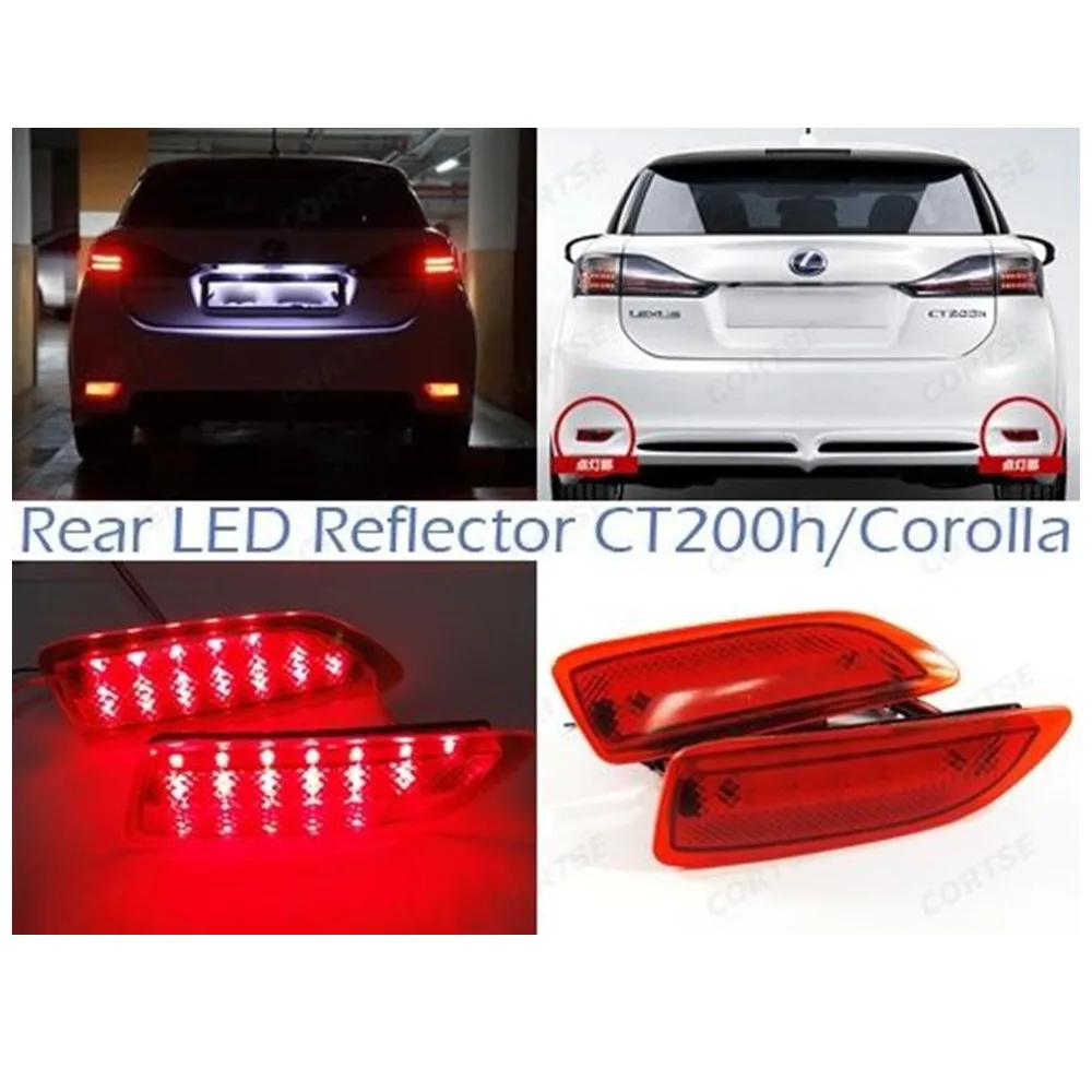 

CYAN SOIL BAY For Lexus CT200h Red Lens Rear Bumper Reflector LED Tail Brake Light For Toyota Corolla 2011-13
