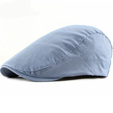 HT2440 весенне-летняя мужская и женская кепка модная полосатая Кепка Регулируемая плоская кепка плюща дышащая хлопковая Панама мужской берет