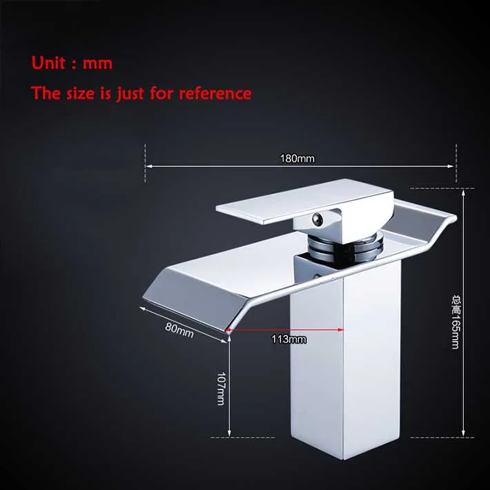 وحيد مقبض الشلال بالوعة الحمام الغرور صنبور حوض خلاط مياه الحنفية كروم