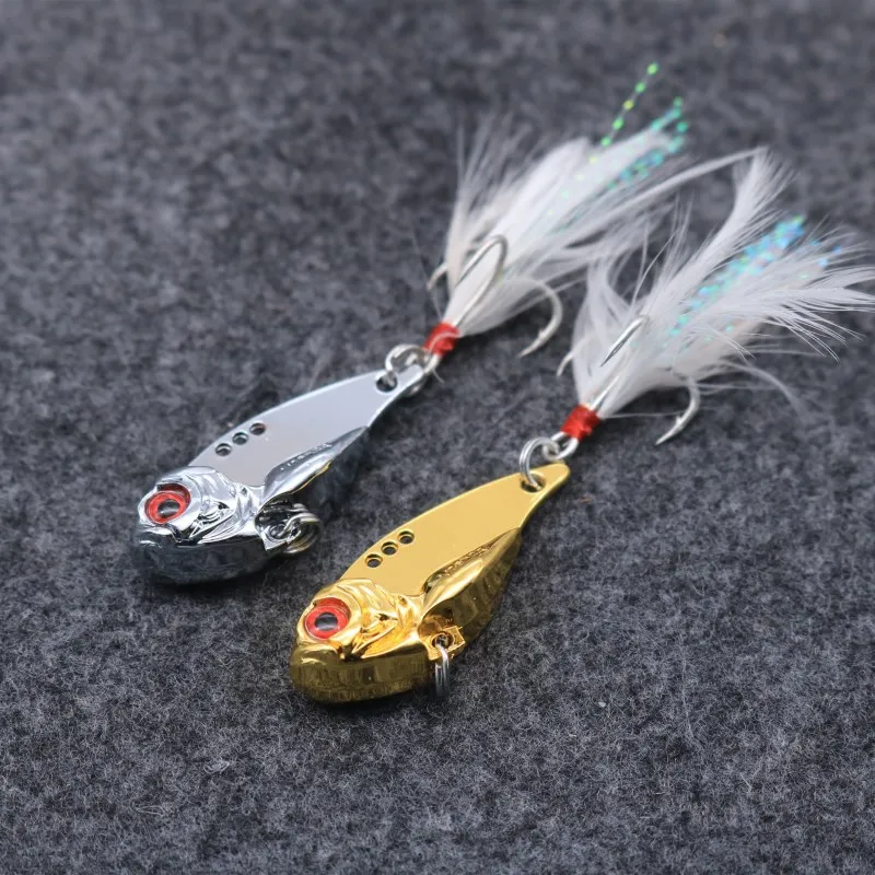 1pcs 5g/10g/15g Metal vib with Treble hooks pesca jig artificial bait spoon fishing bait cicada lure bass vib