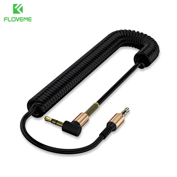 

FLOVEME 3.5mm Aux Stretch Audio Cable 2m 90 Degree Angle For iPhone 6 6s 5s Jack Gold Plated Car Male to Male Headphone Cabos