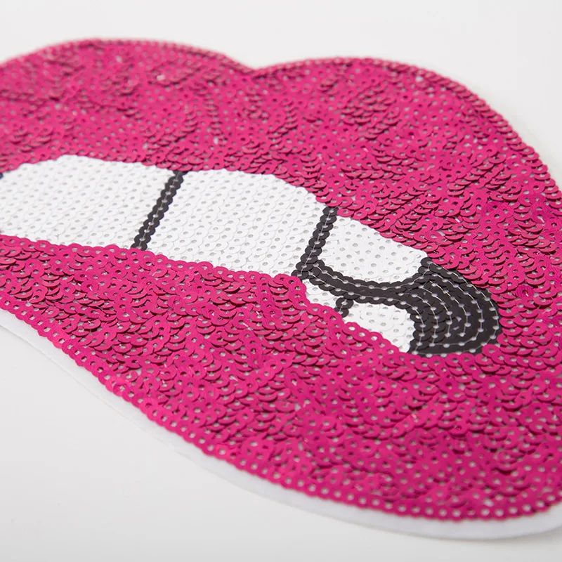 2 шт. 26*17 см розовый красный блестки губы Патчи аксессуары для одежды Вышитые Шитье/утюг на патч для ткани DIY мотив аппликация