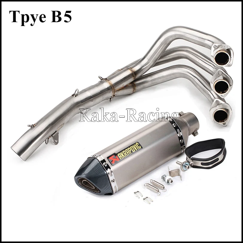 MT-09 FZ-09 Motorcycle Akrapovic Exhaust Muffler Full System Slip-on modified Pipe For Yamaha MT09 FZ09 - Цвет: Type B5