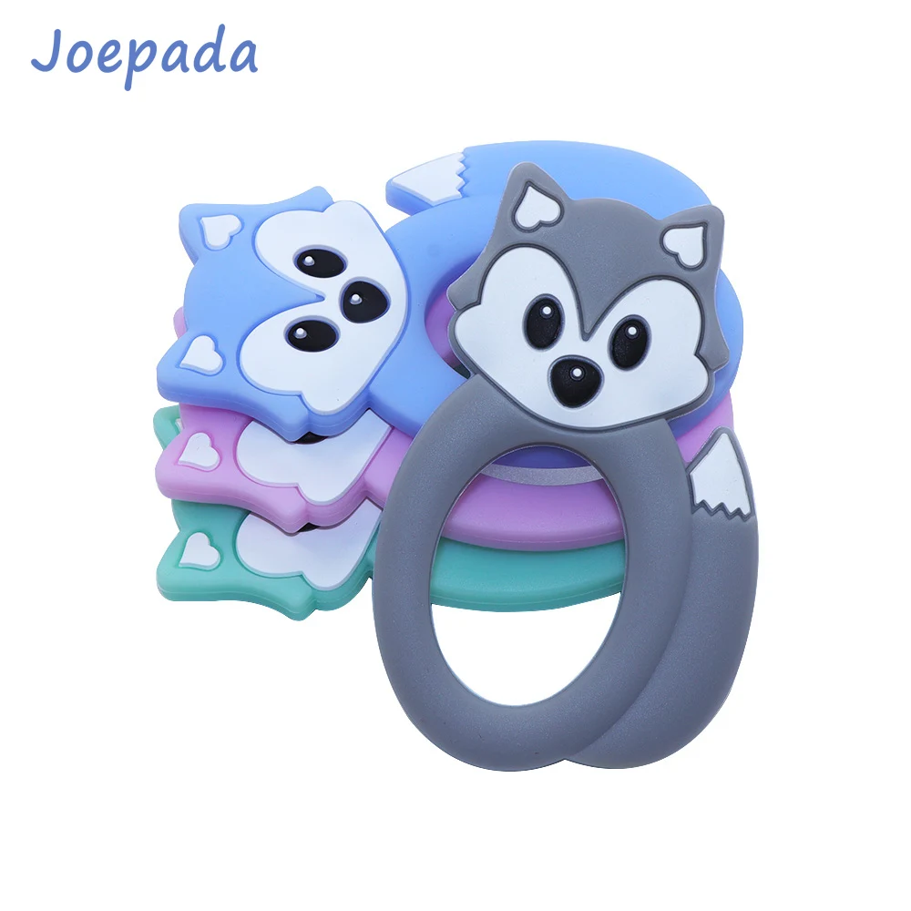 Joepada Fox Baby Teether Cute Animal Safe Silicone Chewing Teething Toys DIY Baby Teething Necklace BPA Free Silicone Beads cute idea 10pcs bpa free silicone beads elephant animal baby teether chewable sensory diy chain for pendant baby products toys