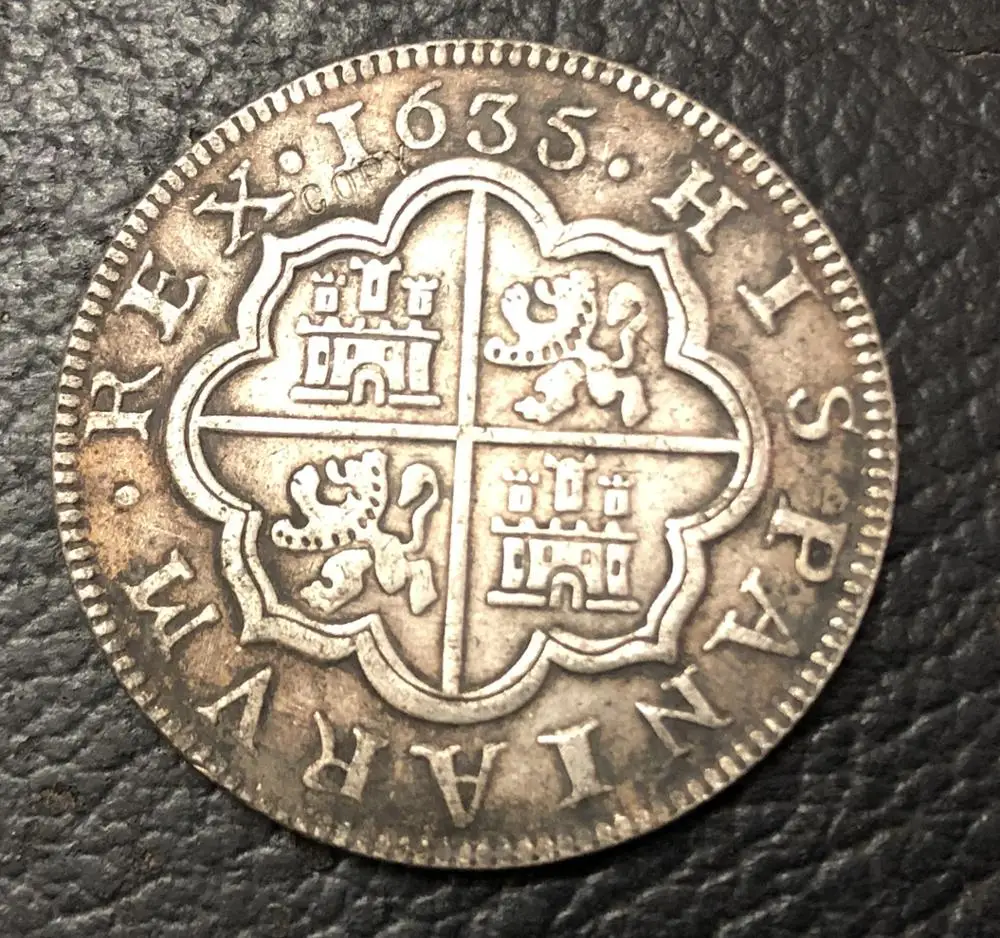 1635 4 Reales-Felipe IV имитация монеты