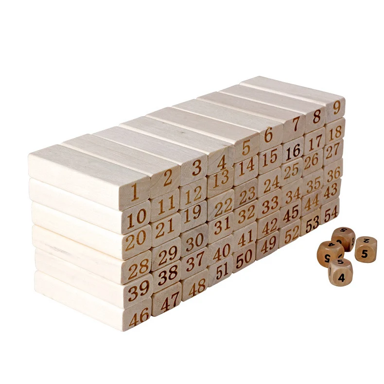 

Chanycore Baby Learning Educational Wooden Toys Blocks Jenga Domino 54pcs qzm Geometric Shape Montessori Kids Gifts 4153