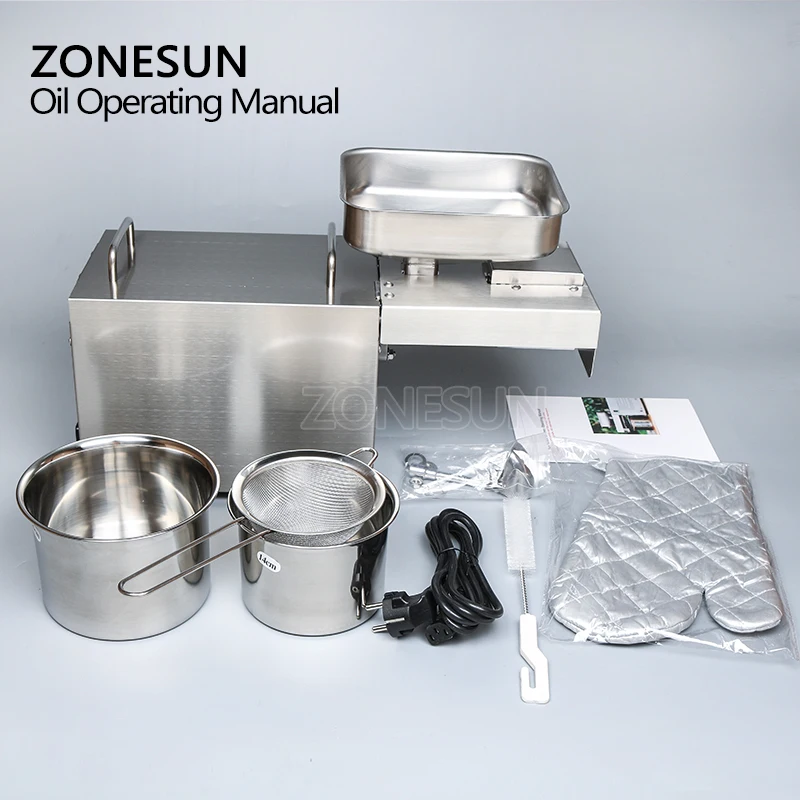 Автоматическая маслоотсос ZONESUN из нержавеющей стали 1500 Вт холодного отжима|Пресс