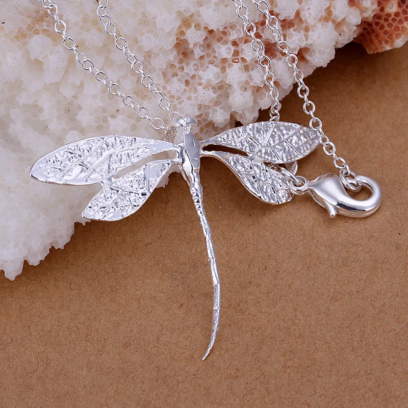 

Necklace Silver Fashion Jewelry Chain Necklaces Silver Plated Charm Dragonfly Pendant Necklaces for Women Gift Wholesale Jewelry