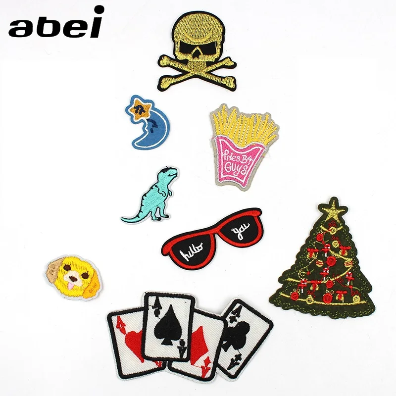 Funny zipper Embroidered Fabric Ironon patch sew For clothing applique badge Bag