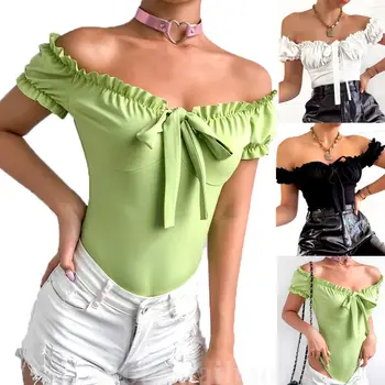 

Sexy Women Jumpsuits Summer Sexy Short Sleeve Off Shoulder Romper Bodysuit Playsuit Party Holiday Clubwear Clothes