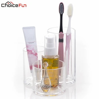 

CHOICE FUN Top Sale Acrylic Bathroom Storage Clear Organizer Box For Toothbrush Organizer Easy DIY Sundries Organizer SF-243675