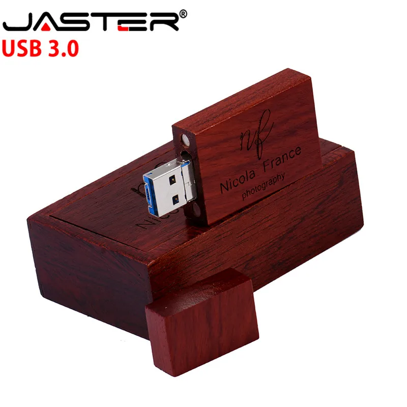 JASTER Дерево+ коробка USB 3,0 2 в 1 интерфейс флэш-накопитель Флешка 4 ГБ 16 ГБ 32 ГБ 64 Гб 128 ГБ флэш-накопитель подарок(более 10 шт бесплатный логотип