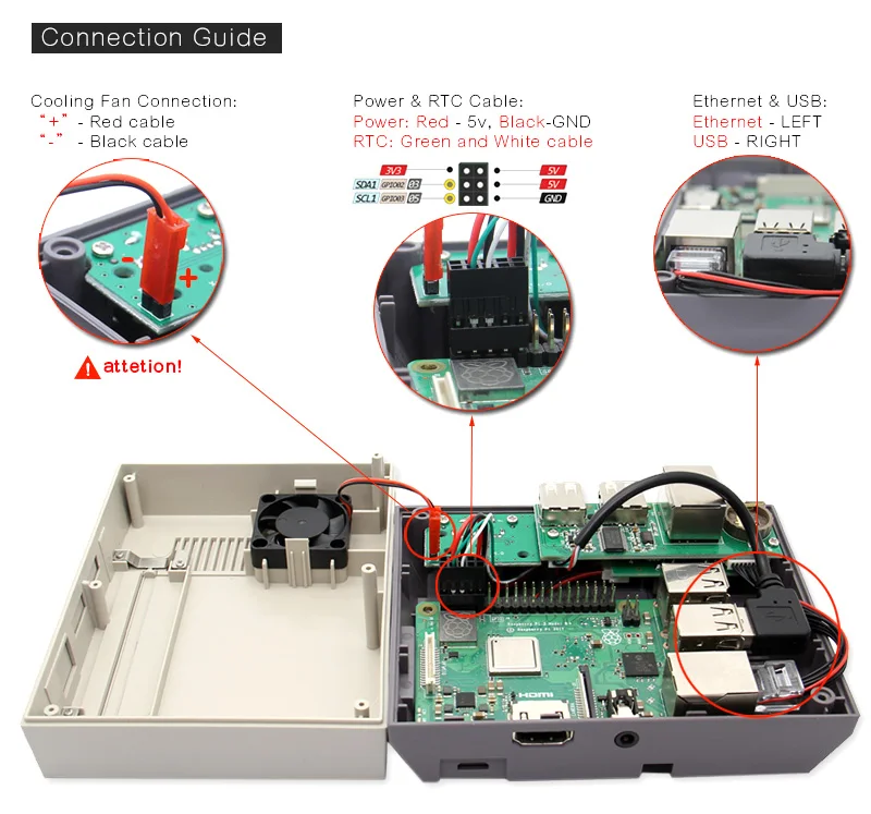 Чехол NESPi Pro с RTC Raspberry Pi 3 B+(Plus) NES FS Стильный чехол с вентилятором и радиаторами Raspberry Pi 3 Model B+, 3B