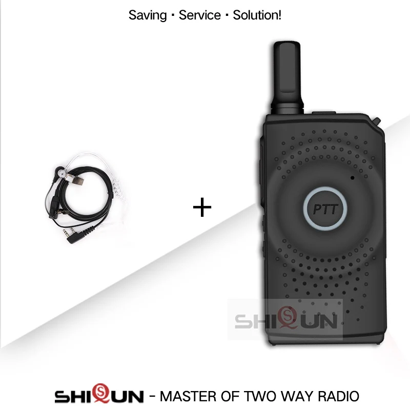 ShiQun T2 Мини двухстороннее радио 5 Вт ультратонкая рация мини 16 каналов UHF 400-470 МГц обновление WLN KD-C1 Baofeng T1 UHF радио - Цвет: Add Acoustic Headset