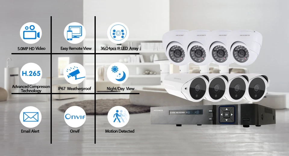 HKIXDISTE 8CH 5MP CCTV AHD DVR системы 8 xSuper 5MP Крытый Открытый водонепроницаемый безопасности камера мм 3,6 мм объектив товары теле и видеонаблюдения наборы