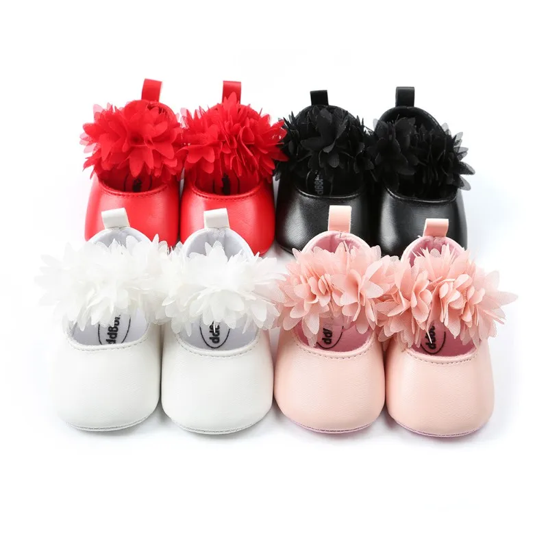 

Flowers Baby Shoes PU Newborn Fashion Spring Baby Girl Shoes PU Flowers First Walker 4 Color Baby Girl Shoes 2018 New