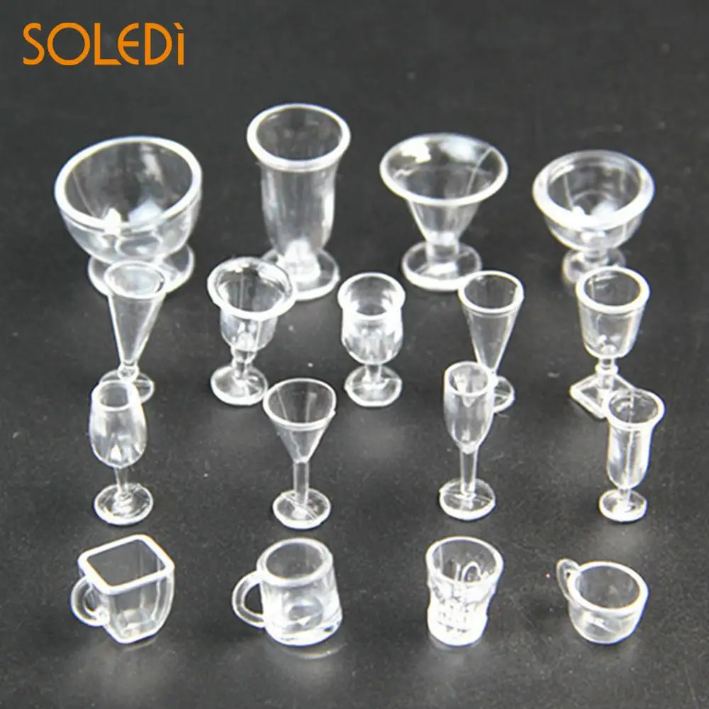 Dollhouse Miniature Accessories 5 Empty Acrylic Wine Ice Cream Cup Supply 12544