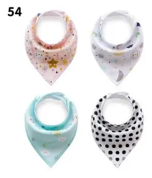 

2017 NEW !! Spring element + Polka dot print / Bandana Bibs princess girl / 4pcs/set