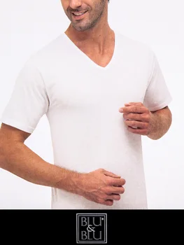 

T-shirt men V neck-Black