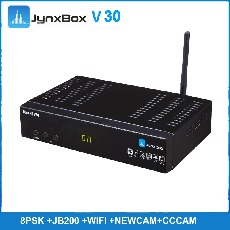 

Free shipping cost 5 pcs /lot JynxBox Ultra HD V30 Satellite Receiver 128Mb with newcam cccam 8psk