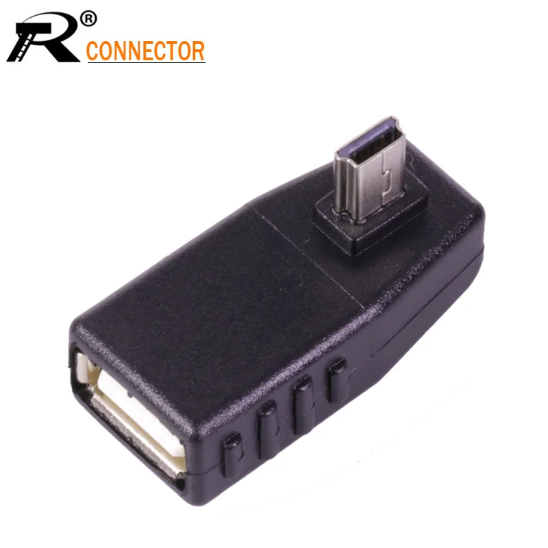 Мини USB штекер на A гнездо разъем 90 градусов Угловой удлинитель адаптер 20 шт./лот|usb