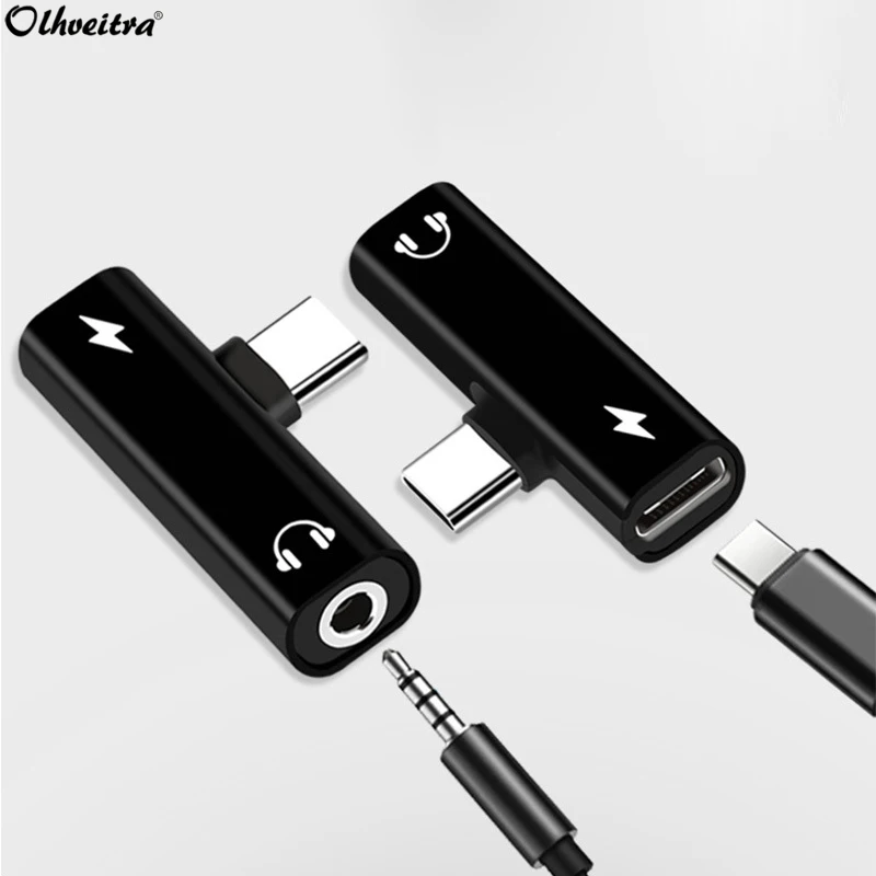 Olhveitra 2 в 1 Тип C USB-C до 3,5 мм Aux аудио кабель наушников порты и разъёмы адаптер зарядки сплиттер для samsung Xiaomi Google huawei