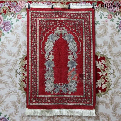 Новая Исламская мусульманская молитва коврик одеяло салат мусаллах молитвенный коврик ТАПИС ковер баньейру исламский молитвенный коврик 70*110 см - Цвет: Красный