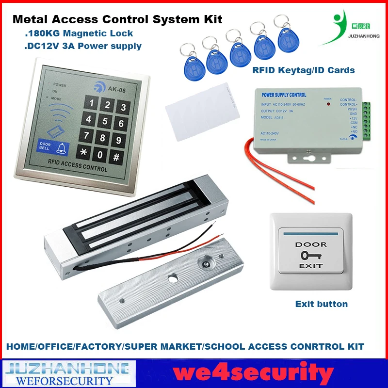 DC12V 3A металла RFID Система контроля доступа комплект полный набор DIY 180 кг кнопкой блокировки выпуска id-карту, брелок Офис школы доступа