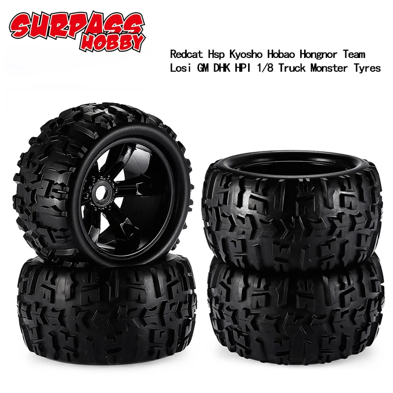 

4Pcs 1:8 8447 150x77x17mm Wheels with Tyres for HSP Wltoys ZD Racing HPI Redcat LRP 1/8 Monster Truck RC Car Parts