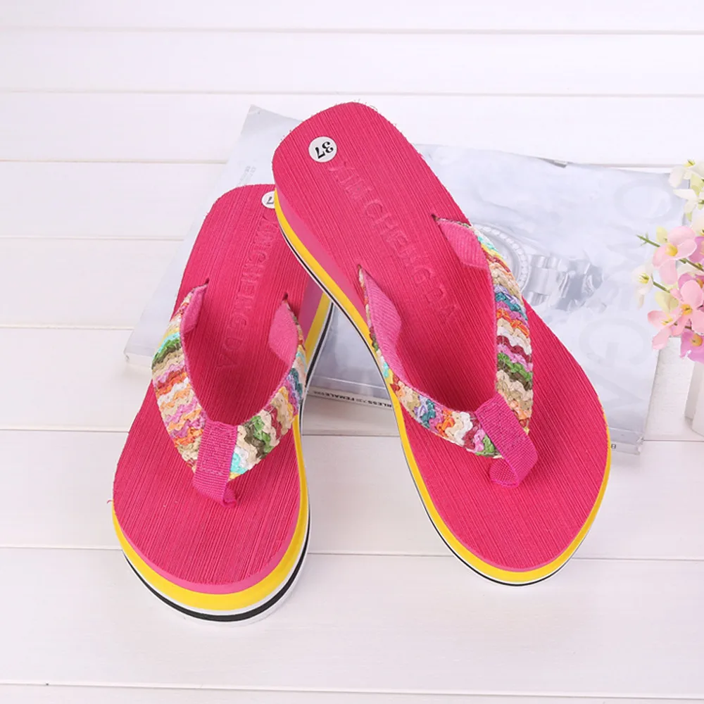 

New Arrive Women Slippers Hot Sale Summer Soft Women Wedge Open Toe Comfort Sandals Flip Flops Platform Slippers Female Shoes
