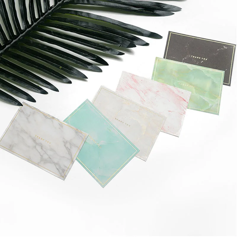 100pcs 10.5*7 cm Big Greeting Card Marble Pattern Thank You Card Tag Printed Tags Packing Card Accessory Customize Wholesale