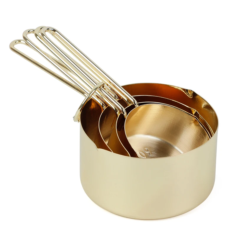Delidge 4 шт./компл. розовое золото Нержавеющая сталь мерные чашки Кухня бытовые инструменты для выпечки ложка для выпечки мерная ложка