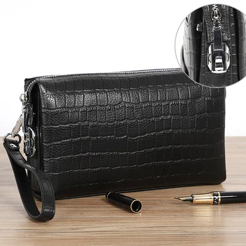 

Coded Lock Wallet for Men Genuine Leather Large Capacity Passport Wallets Male Moenybag Men Clutch Card Holder Wallet Luxury