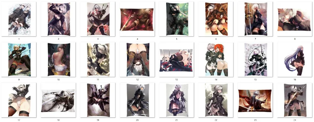 

popular ARPG game nier automata anime Characters sexy girl yorha no.2 type b 2B Cushion 2 sides pillowcase