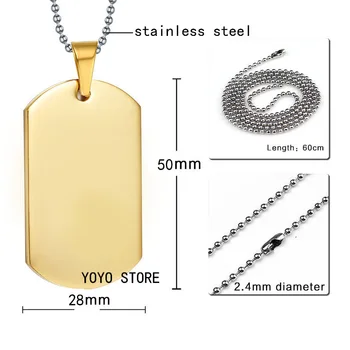 

Free Shipping 316L Stainless Steel Dog Pet Tag, MilitaryTag Pendant Charm(50*28*1.8mm)